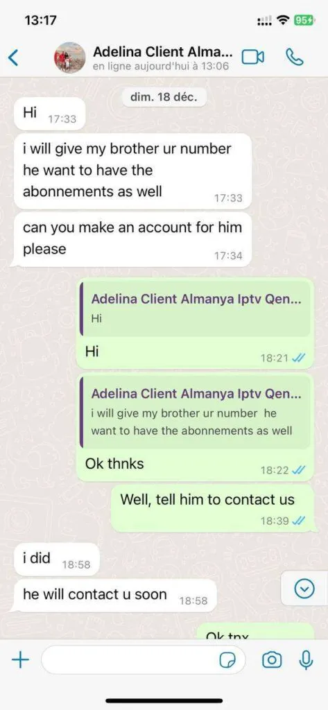 WhatsApp customer chat feedback screenshot 5 for xcodes iptv
